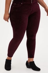 Torrid Velvet Jeggings Burgandy Velvet 22S